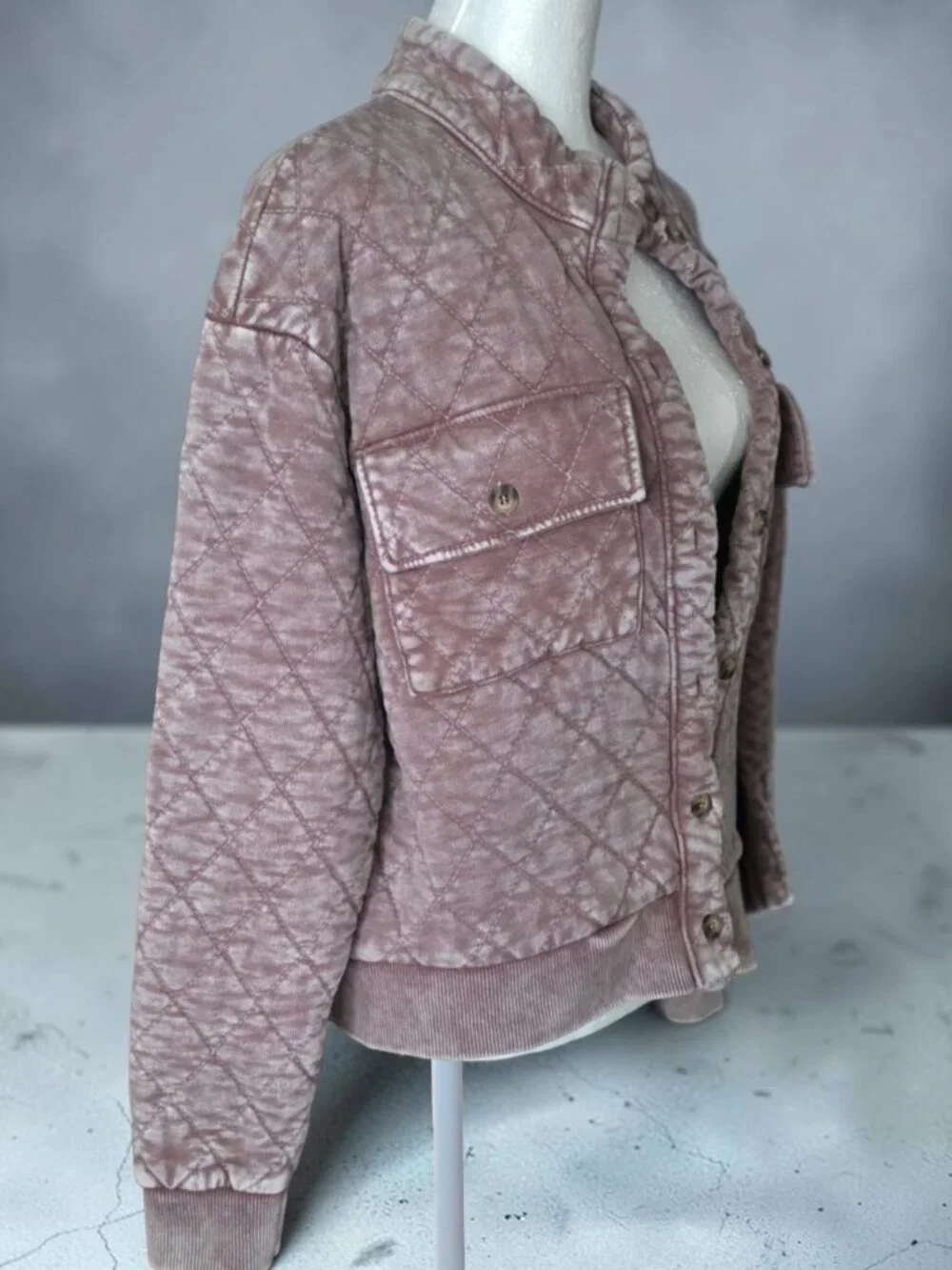 NWT JANE & DELANCEY (MED) Quilted Button Up Bomber Jacket